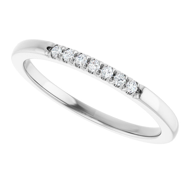 Platinum Round Lab-Grown Diamond French-Set Seven-Stone Anniversary Band – .03–1 1/8 CTW - view 5