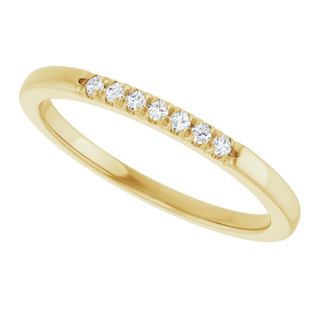 14K Gold Round Lab-Grown Diamond French-Set Seven-Stone Anniversary Band – .03–1/5 CTW - Yellow Gold - view 5