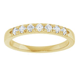 14K Gold Round Natural Diamond French-Set Seven-Stone Anniversary Band – 1/4–7/8 CTW - Yellow Gold - view 3