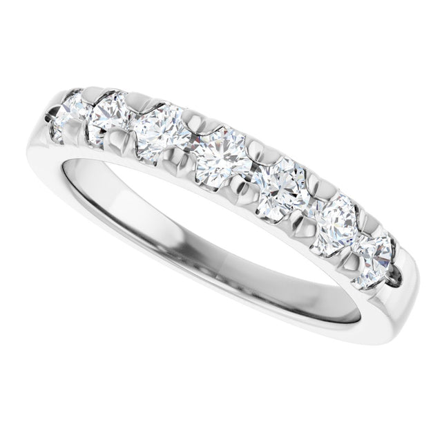 Platinum Round Lab-Grown Diamond French-Set Seven-Stone Anniversary Band – .03–1 1/8 CTW - view 5