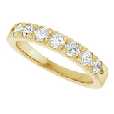 14K Gold Round Natural Diamond French-Set Seven-Stone Anniversary Band – 1/4–7/8 CTW - Yellow Gold - view 5