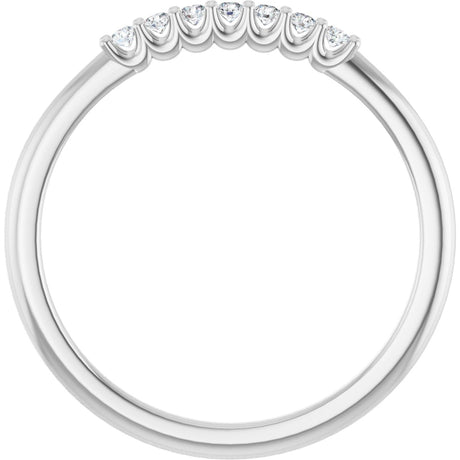 Platinum Round Lab-Grown Diamond U-Prong Seven-Stone Anniversary Band – 1.5 mm Stones - view 2
