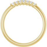 14K Gold Round Lab-Grown Diamond U-Prong Seven-Stone Anniversary Band – 1.5 mm Stones - Yellow Gold - view 2