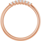 14K Gold Round Lab-Grown Diamond U-Prong Seven-Stone Anniversary Band – 1.5 mm Stones - Rose Gold - view 2