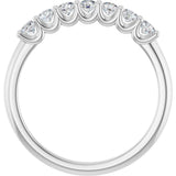 14K Gold Round Lab-Grown Diamond U-Prong Seven-Stone Anniversary Band – 2.5 mm Stones - White Gold - view 2