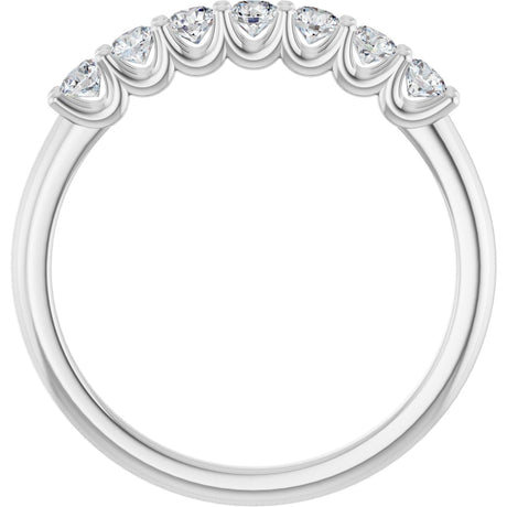 Platinum Round Lab-Grown Diamond U-Prong Seven-Stone Anniversary Band – 2.5 mm Stones - view 2