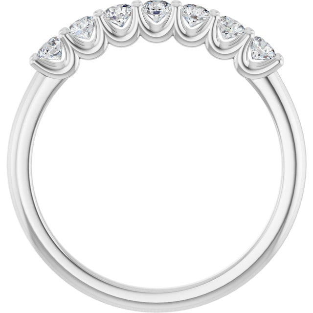 Platinum Round Natural Diamond U-Prong Seven-Stone Anniversary Band – 2.5 mm Stones - view 2