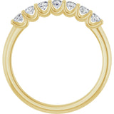 14K Gold Round Natural Diamond U-Prong Seven-Stone Anniversary Band – 2.5 mm Stones - Yellow Gold - view 2