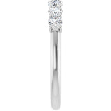 Platinum Round Natural Diamond U-Prong Seven-Stone Anniversary Band – 3 mm Stones - view 4
