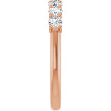14K Gold Round Natural Diamond U-Prong Seven-Stone Anniversary Band – 3 mm Stones - Rose Gold - view 4