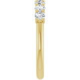 14K Gold Round Lab-Grown Diamond U-Prong Seven-Stone Anniversary Band – 3 mm Stones - Yellow Gold - view 4