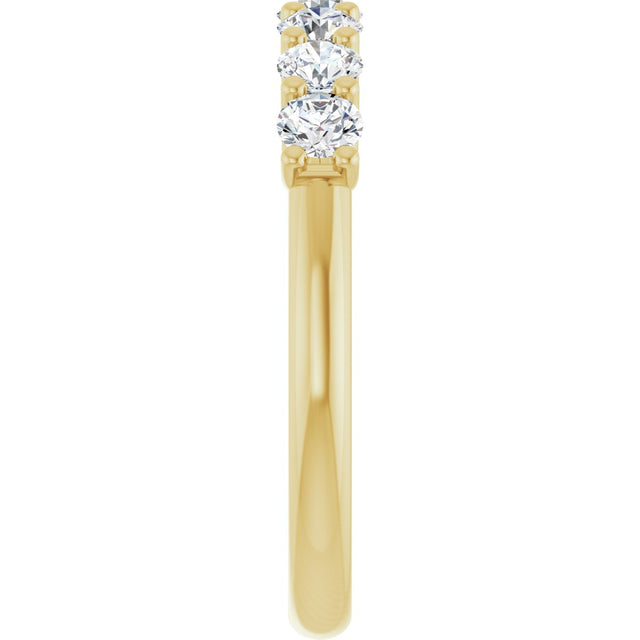 14K Gold Round Lab-Grown Diamond U-Prong Seven-Stone Anniversary Band – 3 mm Stones - Yellow Gold - view 4
