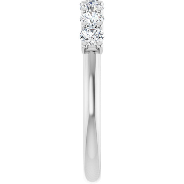 14K Gold Round Lab-Grown Diamond U-Prong Seven-Stone Anniversary Band – 3 mm Stones - White Gold - view 4