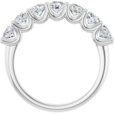 Platinum Round Lab-Grown Diamond U-Prong Seven-Stone Anniversary Band – 3.8 mm Stones - view 2