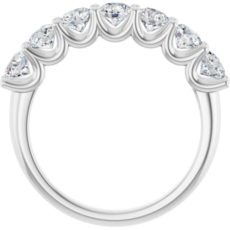 Platinum Round Lab-Grown Diamond U-Prong Seven-Stone Anniversary Band – 3.8 mm Stones - view 2