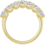 14K Gold Round Natural Diamond U-Prong Seven-Stone Anniversary Band – 3.8 mm Stones - Yellow Gold - view 2
