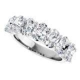 Platinum Oval Natural Diamond U-Prong Seven-Stone Anniversary Band – 1 1/2–2 1/2 CTW - view 5