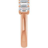 14K Gold Emerald Lab-Grown Diamond U-Prong Seven-Stone Anniversary Band – 2 1/6–4 1/5 CTW - Rose Gold - view 4