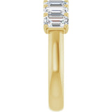 14K Gold Emerald Lab-Grown Diamond U-Prong Seven-Stone Anniversary Band – 2 1/6–4 1/5 CTW - Yellow Gold - view 4