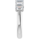 Platinum Emerald Lab-Grown Diamond U-Prong Seven-Stone Anniversary Band – 2 1/6–4 1/5 CTW - view 4