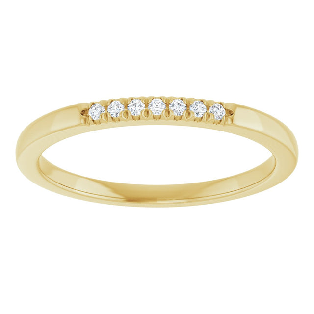14K Gold Round Natural Diamond French-Set Seven-Stone Anniversary Band – .03–1/5 CTW - Yellow Gold - view 3