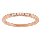 14K Gold Round Lab-Grown Diamond French-Set Seven-Stone Anniversary Band – .03–1/5 CTW - Rose Gold - view 3