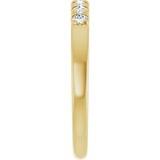 14K Gold Round Natural Diamond French-Set Seven-Stone Anniversary Band – .03–1/5 CTW - Yellow Gold - view 4
