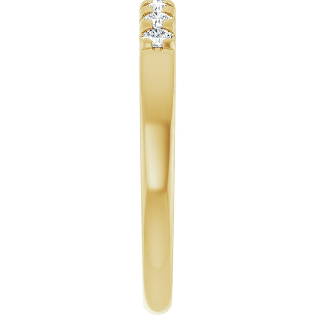 14K Gold Round Lab-Grown Diamond French-Set Seven-Stone Anniversary Band – .03–1/5 CTW - Yellow Gold - view 4