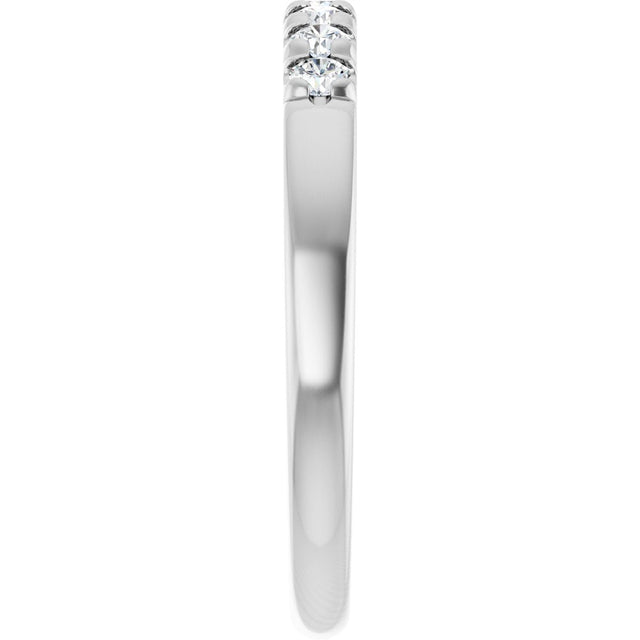 14K Gold Round Lab-Grown Diamond French-Set Seven-Stone Anniversary Band – .03–1/5 CTW - White Gold - view 4