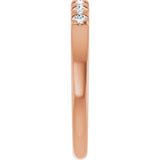 14K Gold Round Lab-Grown Diamond French-Set Seven-Stone Anniversary Band – .03–1/5 CTW - Rose Gold - view 4