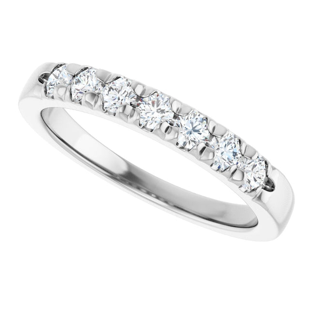 Platinum Round Lab-Grown Diamond French-Set Seven-Stone Anniversary Band – .03–1 1/8 CTW - view 5