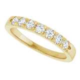 14K Gold Round Natural Diamond French-Set Seven-Stone Anniversary Band – 1/4–7/8 CTW - Yellow Gold - view 5