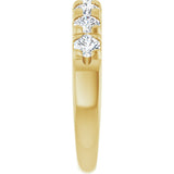 14K Gold Round Lab-Grown Diamond French-Set Seven-Stone Anniversary Band – 1/4–1 CTW - Yellow Gold - view 4