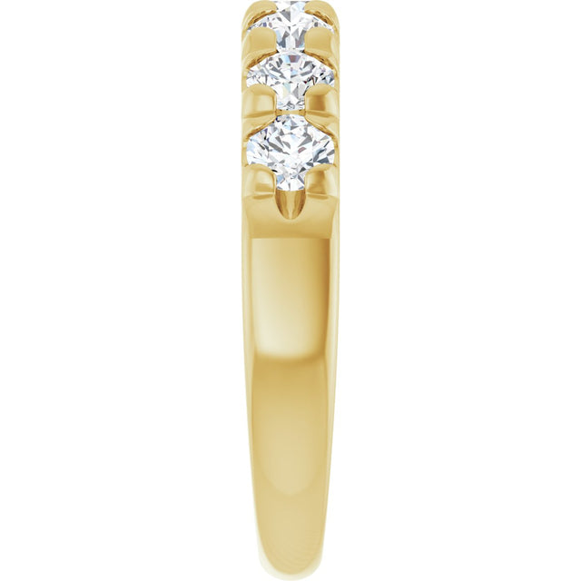 14K Gold Round Lab-Grown Diamond French-Set Seven-Stone Anniversary Band – 1/4–1 CTW - Yellow Gold - view 4