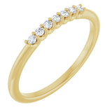 14K Gold Round Lab-Grown Diamond U-Prong Seven-Stone Anniversary Band – 1.5 mm Stones - Yellow Gold