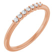 14K Gold Round Lab-Grown Diamond U-Prong Seven-Stone Anniversary Band – 1.5 mm Stones - Rose Gold
