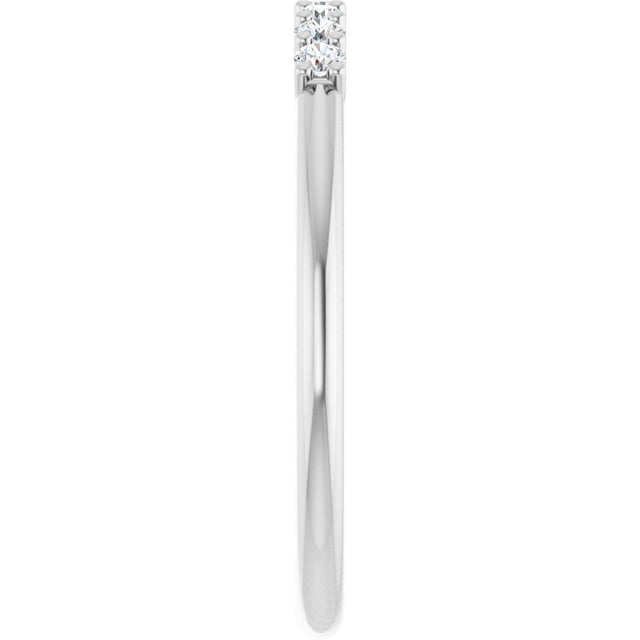 14K Gold Round Lab-Grown Diamond U-Prong Seven-Stone Anniversary Band – 1.75 mm Stones - White Gold - view 4