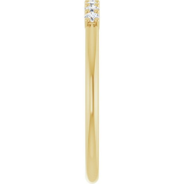 14K Gold Round Lab-Grown Diamond U-Prong Seven-Stone Anniversary Band – 1.75 mm Stones - Yellow Gold - view 4