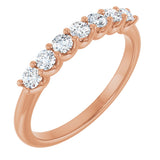 14K Gold Round Lab-Grown Diamond U-Prong Seven-Stone Anniversary Band – 2.5 mm Stones - Rose Gold