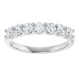 Platinum Round Natural Diamond U-Prong Seven-Stone Anniversary Band – 3 mm Stones - view 3