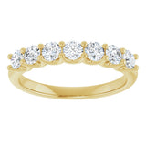 14K Gold Round Lab-Grown Diamond U-Prong Seven-Stone Anniversary Band – 3 mm Stones - Yellow Gold - view 3