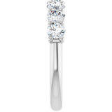 Platinum Round Lab-Grown Diamond U-Prong Seven-Stone Anniversary Band – 3.8 mm Stones - view 4