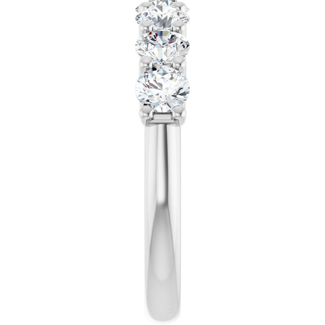 Platinum Round Lab-Grown Diamond U-Prong Seven-Stone Anniversary Band – 3.8 mm Stones - view 4