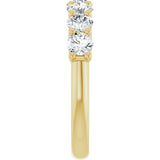 14K Gold Round Natural Diamond U-Prong Seven-Stone Anniversary Band – 3.8 mm Stones - Yellow Gold - view 4