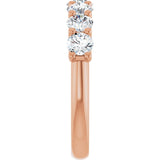 14K Gold Round Lab-Grown Diamond U-Prong Seven-Stone Anniversary Band – 3.8 mm Stones - Rose Gold - view 4