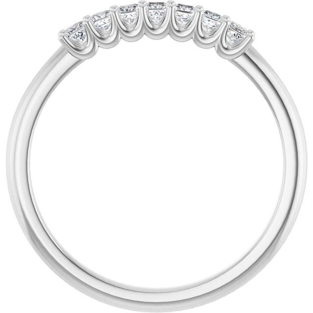 Platinum Square Natural Diamond U-Prong Seven-Stone Anniversary Band – 1/6–5/8 CTW - view 2