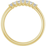 14K Gold Square Natural Diamond U-Prong Seven-Stone Anniversary Band – 1/6–5/8 CTW - Yellow Gold - view 2