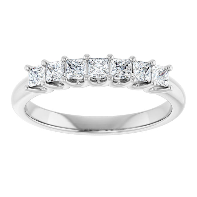 Platinum Square Lab-Grown Diamond U-Prong Seven-Stone Anniversary Band – 1/6–1 3/4 CTW - view 3