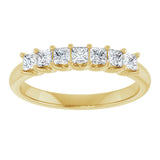 14K Gold Square Natural Diamond U-Prong Seven-Stone Anniversary Band – 1/6–5/8 CTW - Yellow Gold - view 3