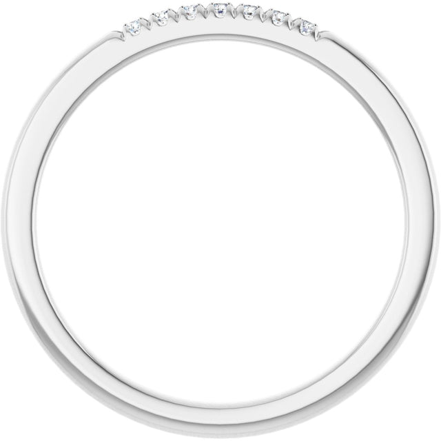 Platinum Round Lab-Grown Diamond French-Set Seven-Stone Anniversary Band – .03–1 1/8 CTW - view 2